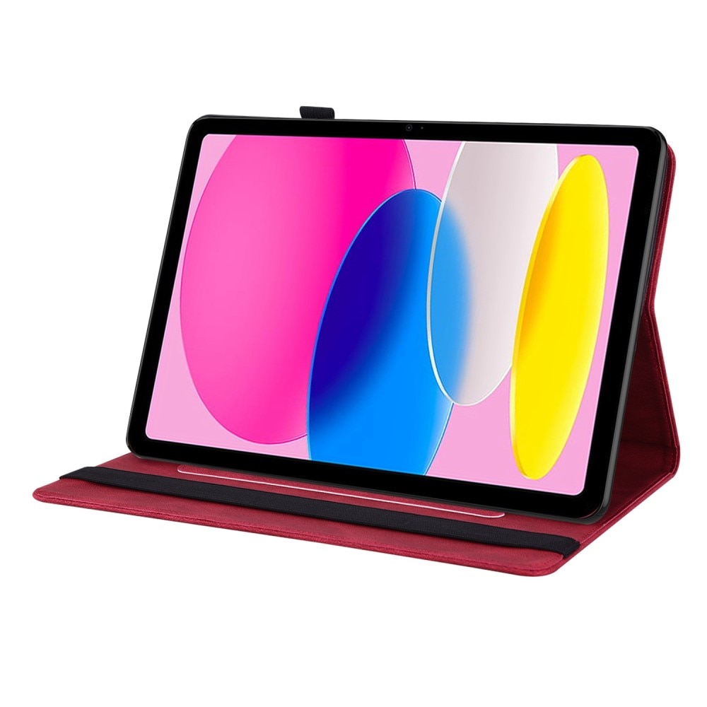 Custodia in pelle con farfalla iPad 10.9 10th Gen (2022) rosso