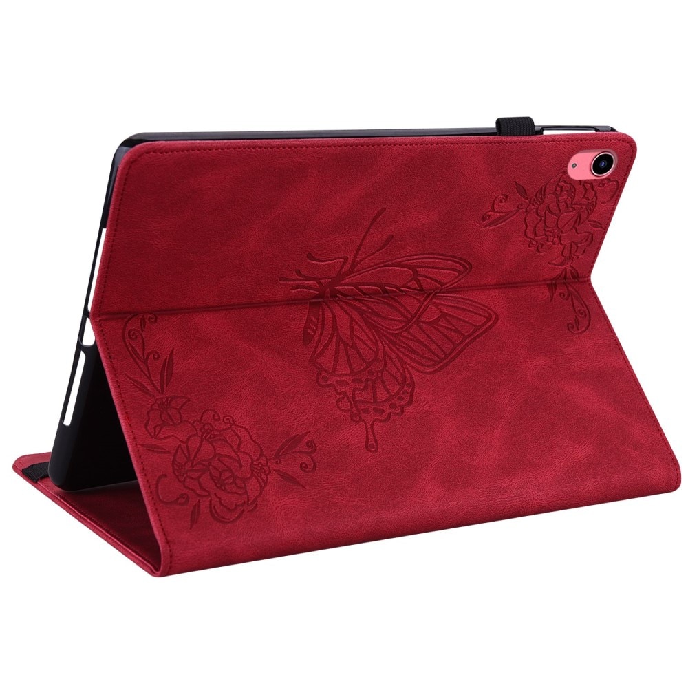 Custodia in pelle con farfalla iPad 10.9 10th Gen (2022) rosso