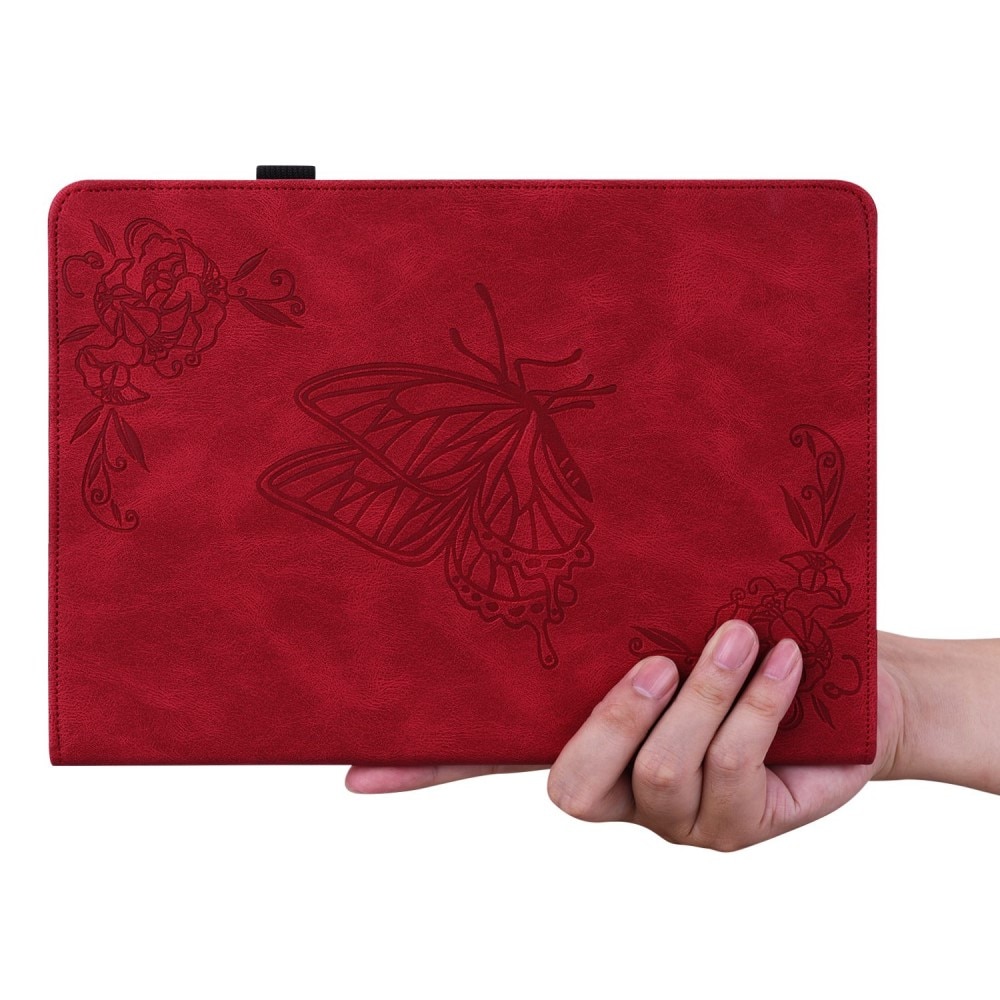 Custodia in pelle con farfalla iPad 10.9 10th Gen (2022) rosso