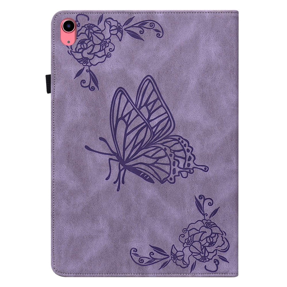 Custodia in pelle con farfalla iPad 10.9 10th Gen (2022) viola