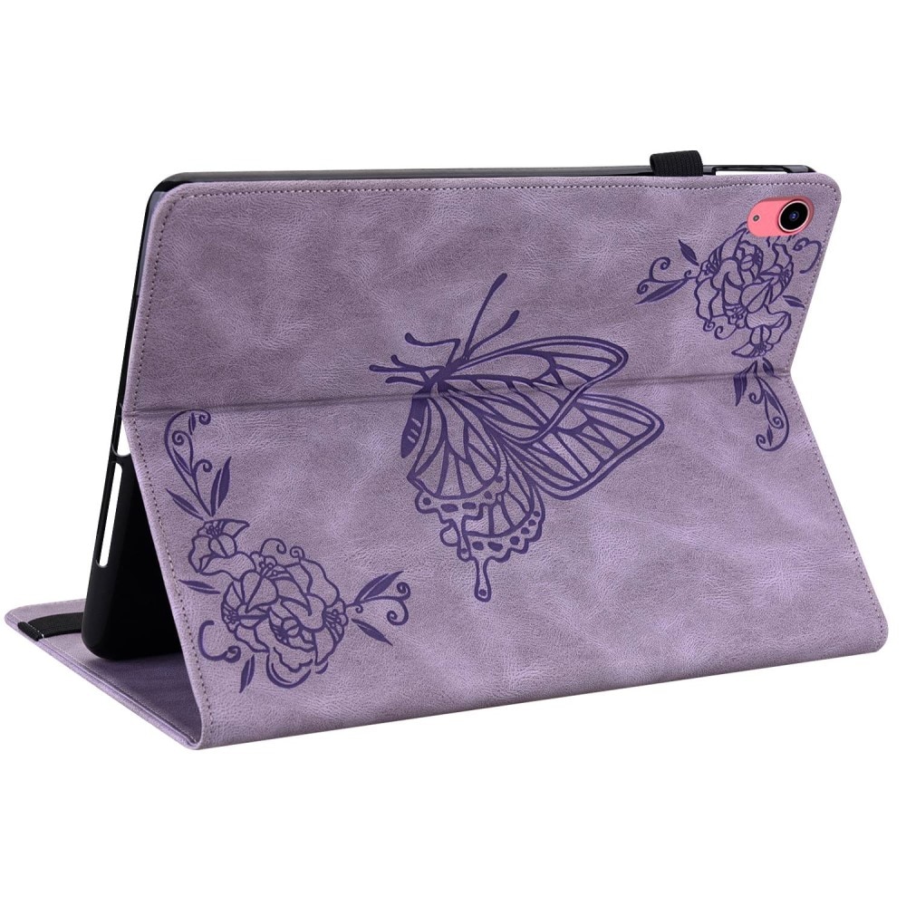 Custodia in pelle con farfalla iPad 10.9 10th Gen (2022) viola