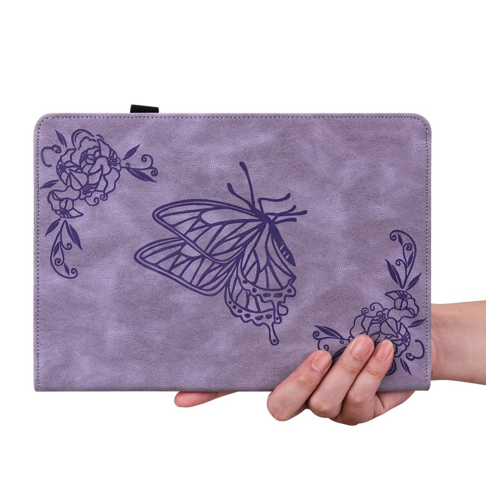 Custodia in pelle con farfalla iPad 10.9 10th Gen (2022) viola