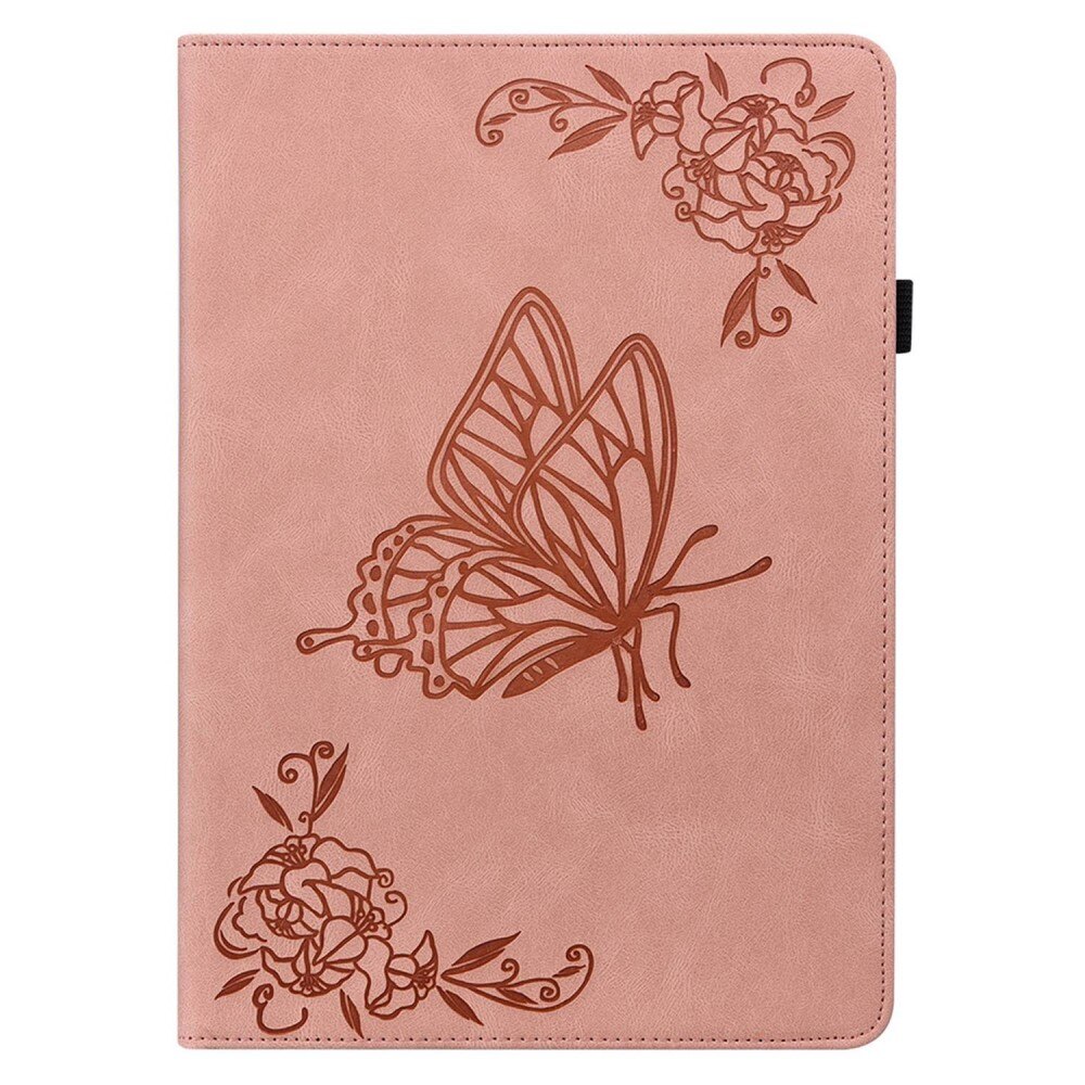 Custodia in pelle con farfalla iPad 10.9 10th Gen (2022) rosa