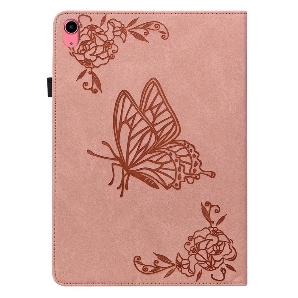 Custodia in pelle con farfalla iPad 10.9 10th Gen (2022) rosa