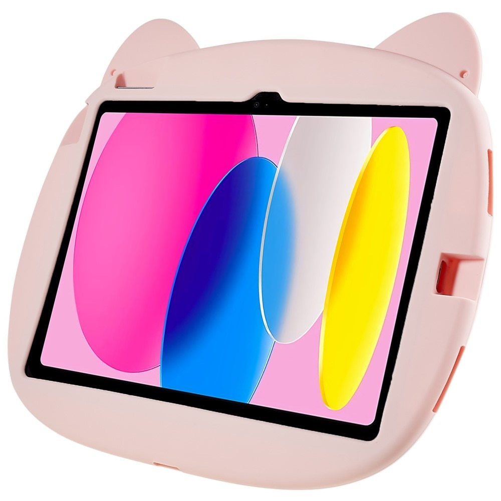 Custodia maiale di silicone per bambini per iPad 10.9 10th Gen (2022) rosa