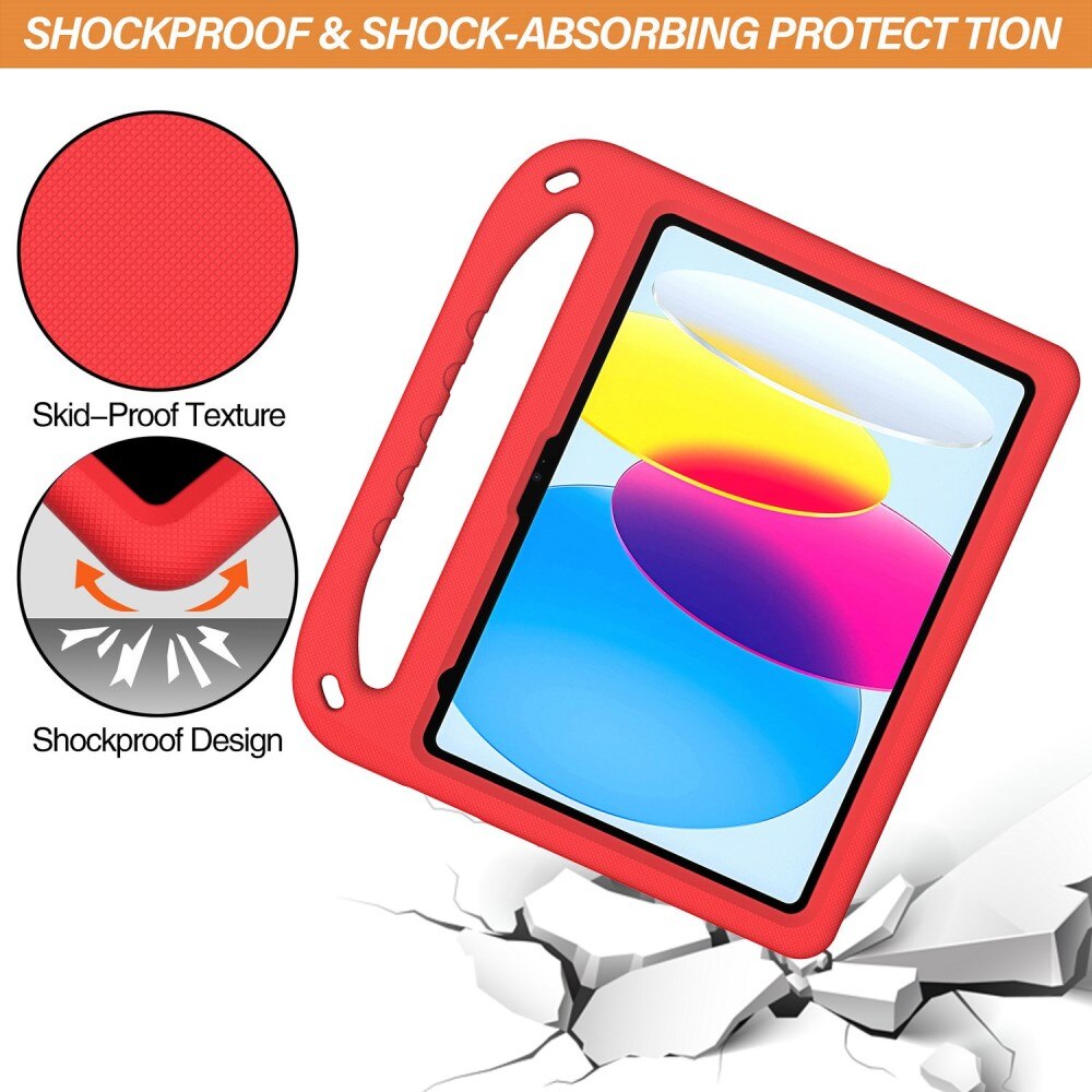 Custodia EVA con maniglia per bambini per Apple iPad 10.9 10th Gen (2022) Rosso