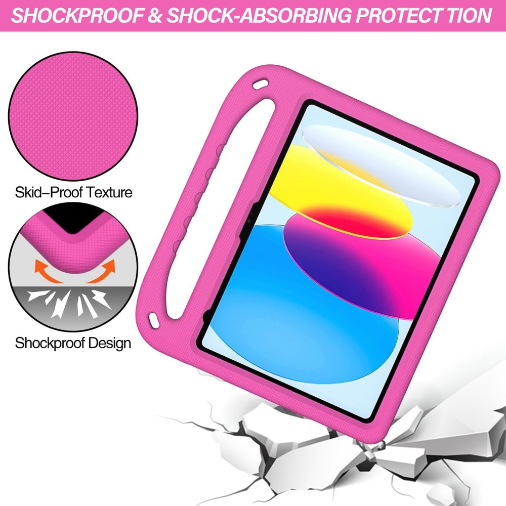 Custodia EVA con maniglia per bambini per iPad 10.9 10th Gen (2022) rosa