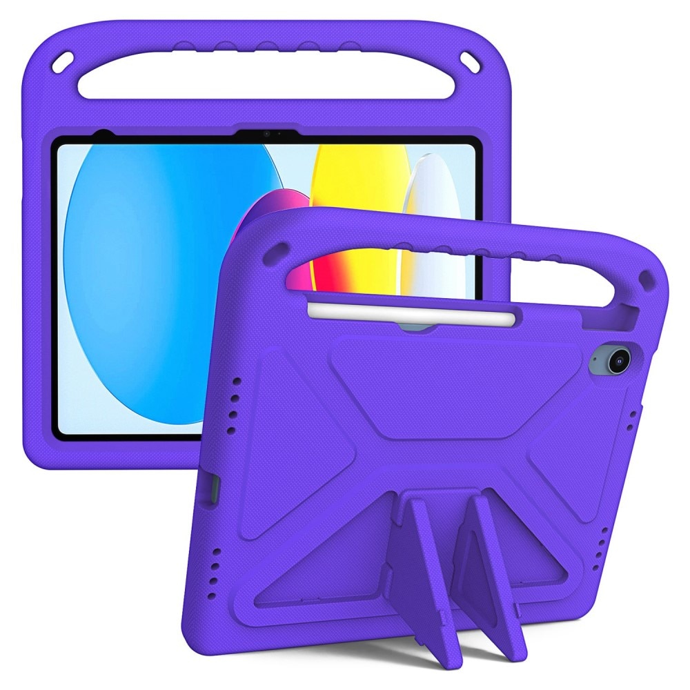 Custodia EVA con maniglia per bambini per iPad 10.9 10th Gen (2022) viola