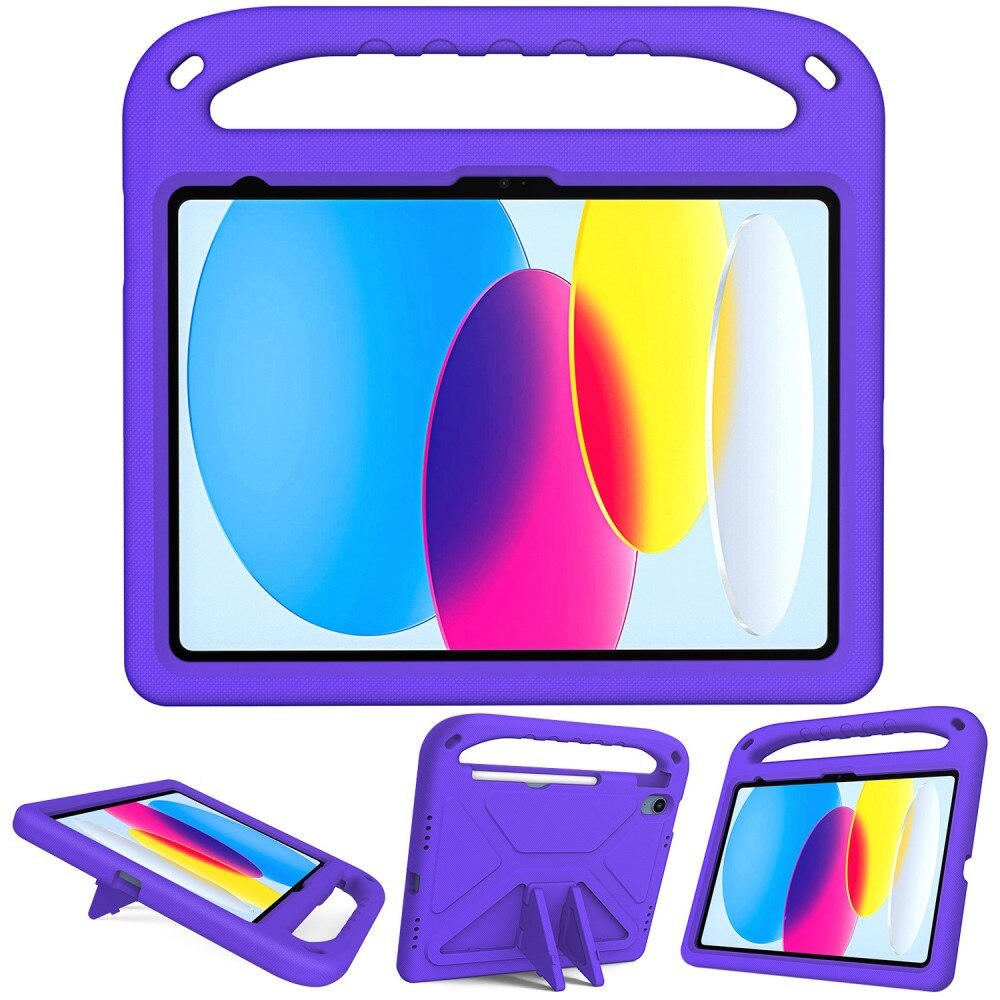 Custodia EVA con maniglia per bambini per Apple iPad 10.9 10th Gen (2022) Viola
