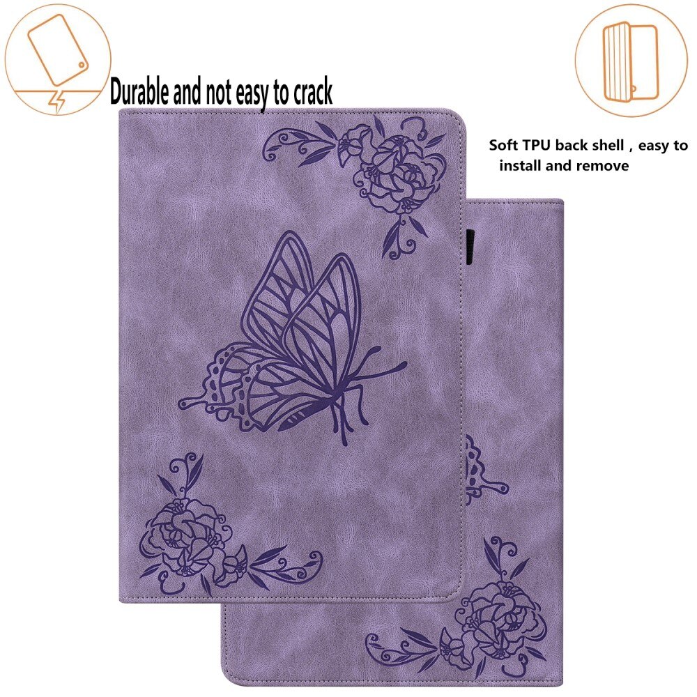 Custodia in pelle con farfalla Lenovo Tab M9 Viola