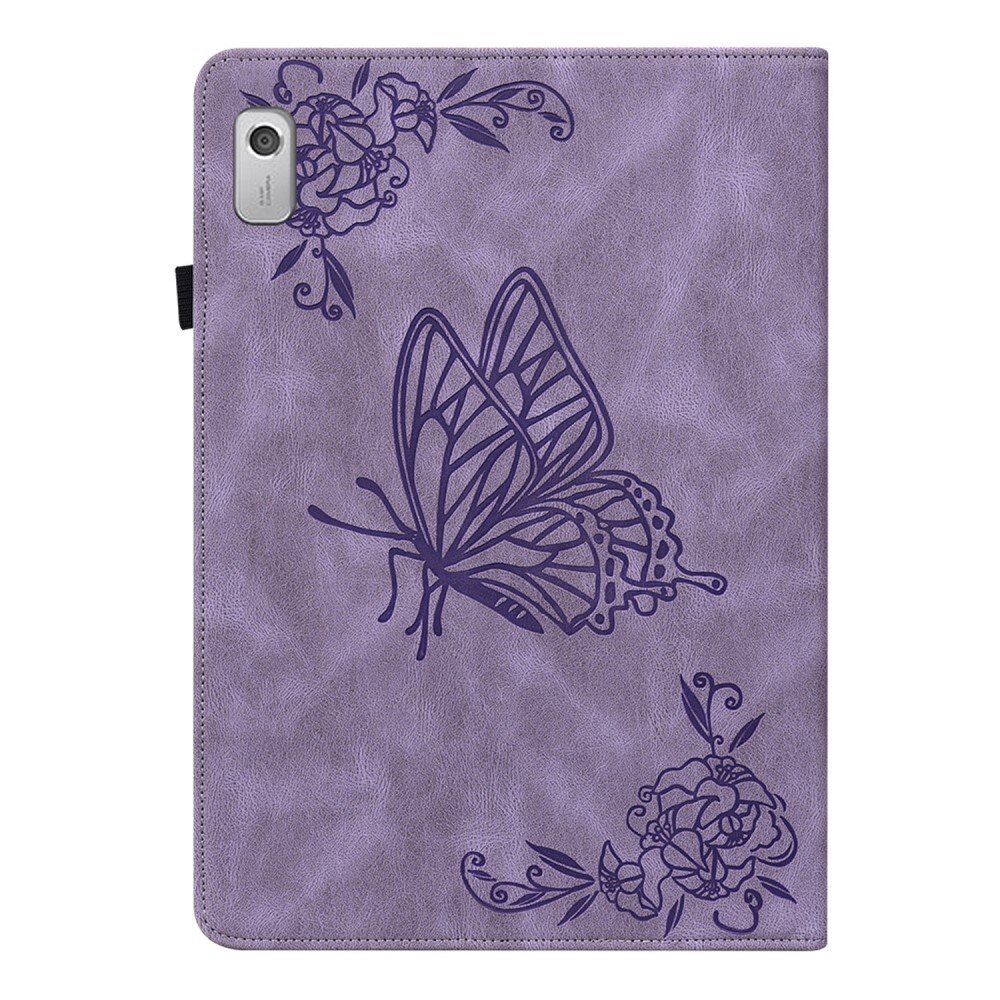 Custodia in pelle con farfalla Lenovo Tab M9 Viola