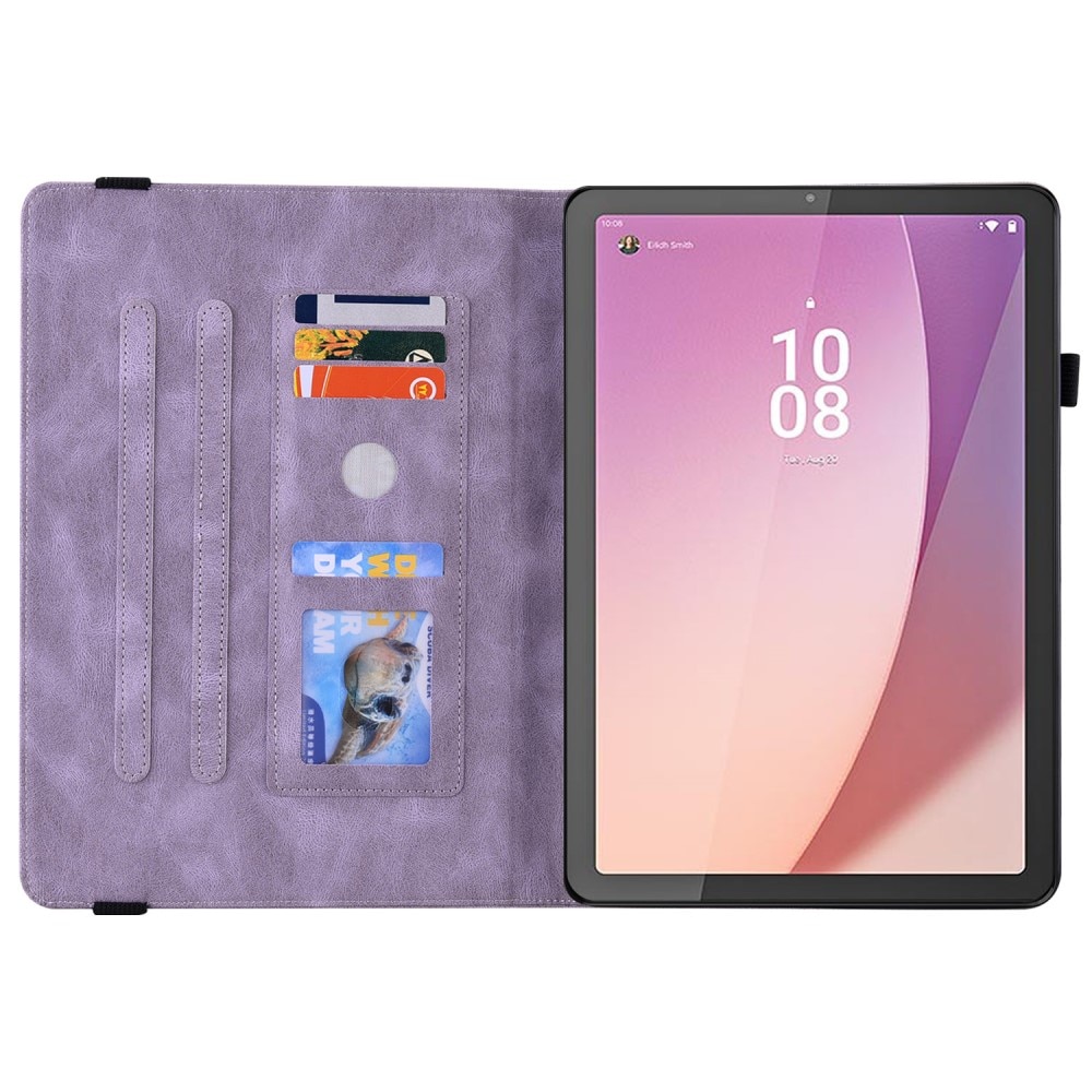 Custodia in pelle con farfalla Lenovo Tab M9 viola