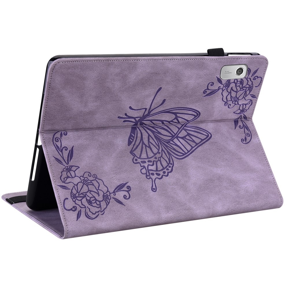 Custodia in pelle con farfalla Lenovo Tab M9 Viola