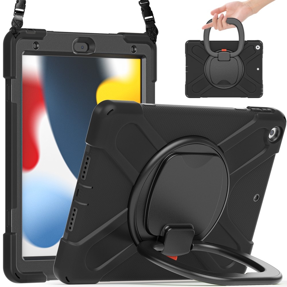 Cover ibrida con supporto e tracolla iPad 10.2 8th Gen (2020) nero