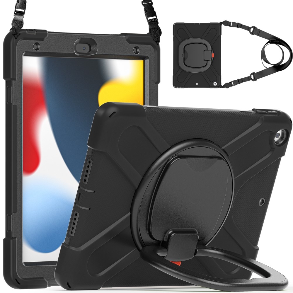 Cover ibrida con supporto e tracolla iPad 10.2 7th Gen (2019) nero