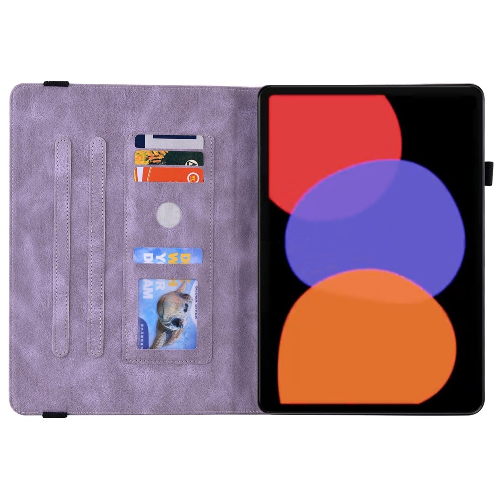 Custodia in pelle con farfalla Xiaomi Pad 6 Pro viola