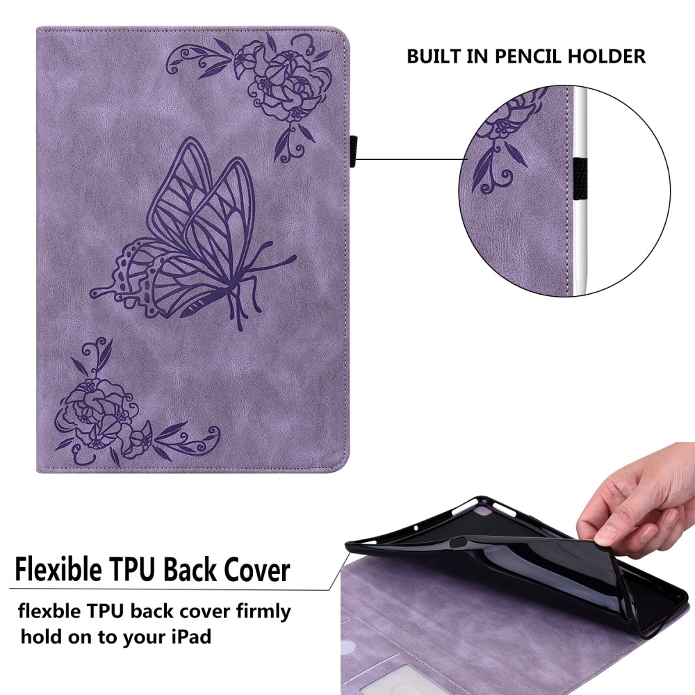 Custodia in pelle con farfalla Samsung Galaxy Tab S8 Plus viola