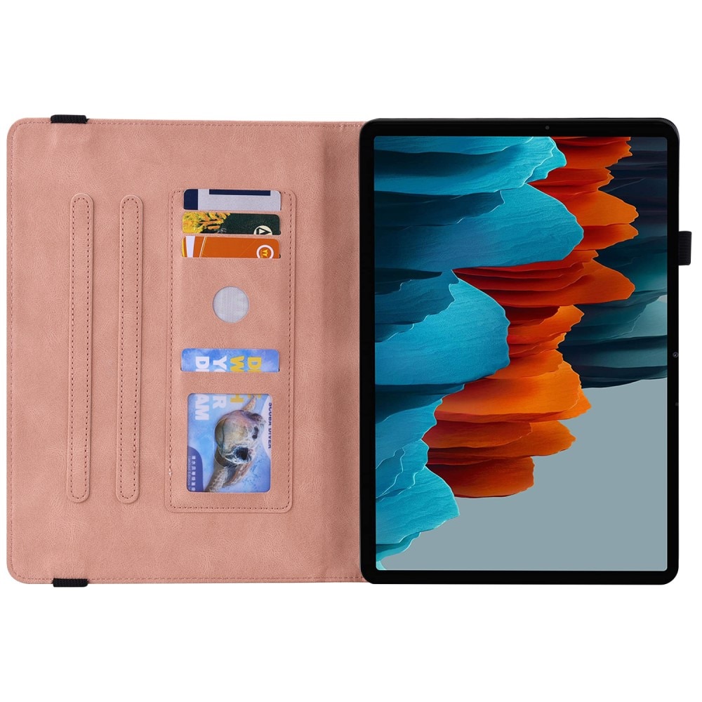 Custodia in pelle con farfalla Samsung Galaxy Tab S7 Plus rosa