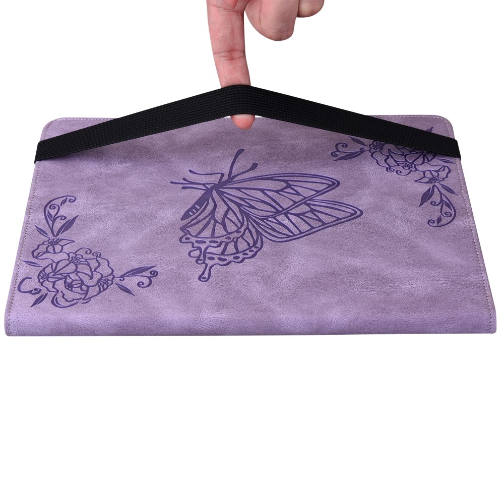 Custodia in pelle con farfalla Samsung Galaxy Tab S9 viola