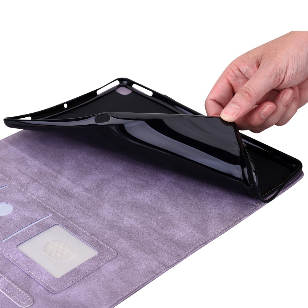 Custodia in pelle con farfalla Samsung Galaxy Tab S9 FE viola