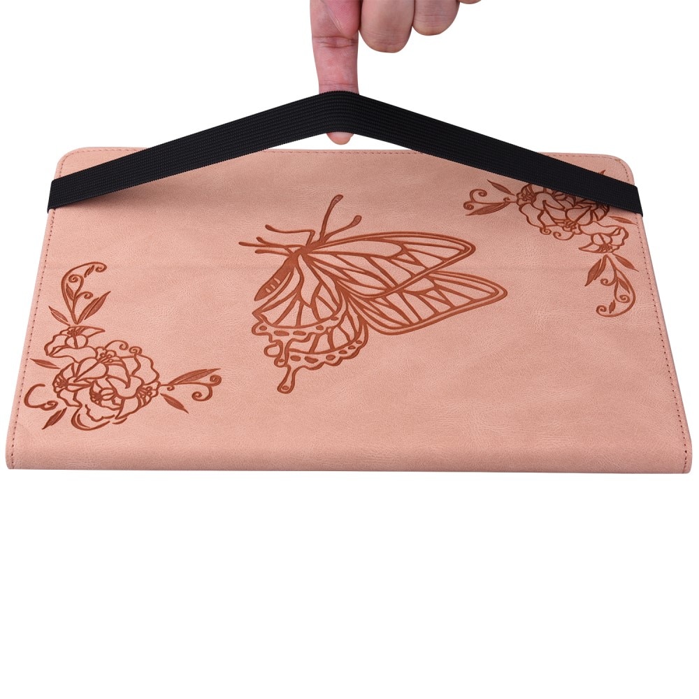 Custodia in pelle con farfalla Samsung Galaxy Tab S9 rosa