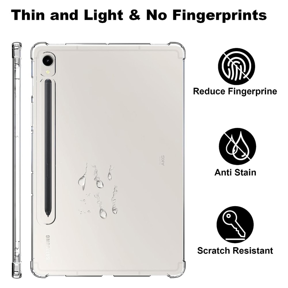 Cover TPU resistente agli urti Samsung Galaxy Tab S9 trasparente