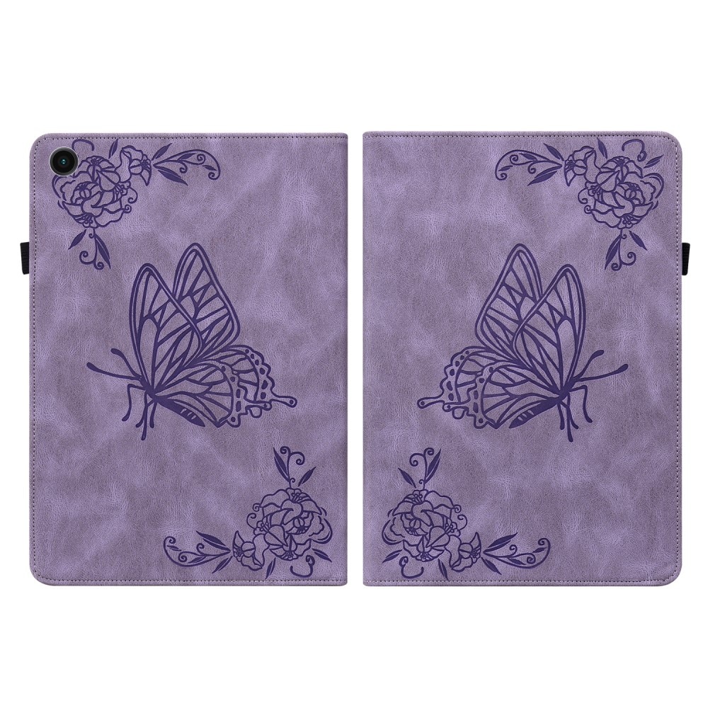 Custodia in pelle con farfalla Samsung Galaxy Tab A9 Plus viola