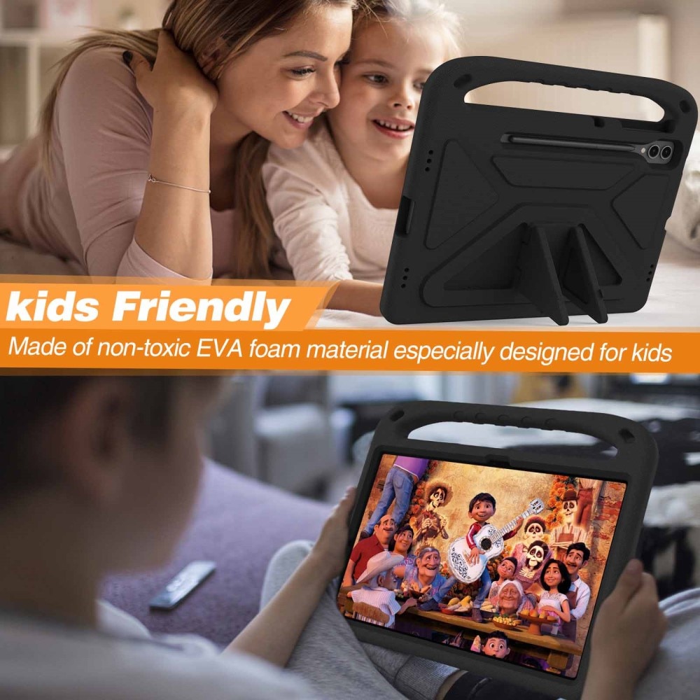 Custodia EVA con maniglia per bambini per Samsung Galaxy Tab S7 Plus nero