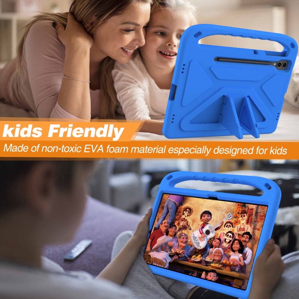 Custodia EVA con maniglia per bambini per Samsung Galaxy Tab S7 Plus blu