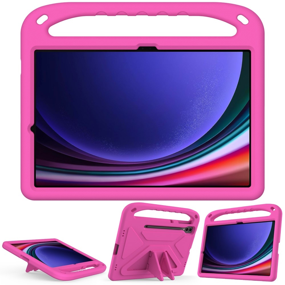 Custodia EVA con maniglia per bambini per Samsung Galaxy Tab S7 Plus rosa