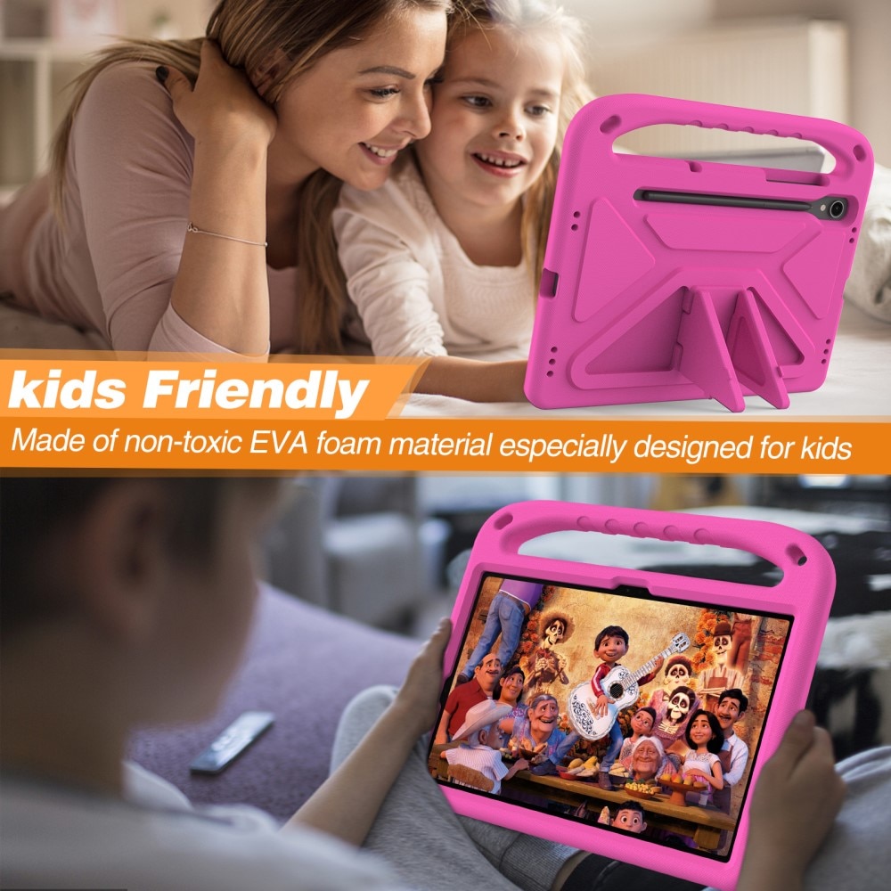 Custodia EVA con maniglia per bambini per Samsung Galaxy Tab S7 rosa