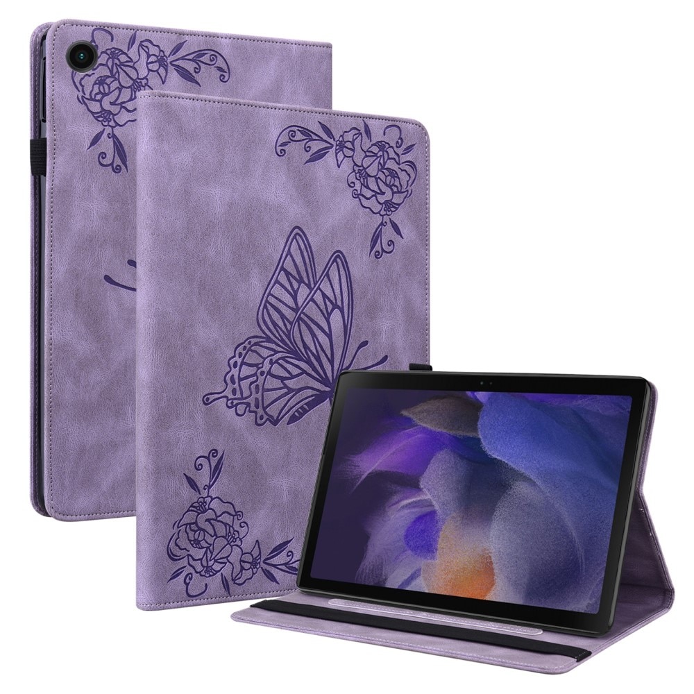 Custodia in pelle con farfalla Samsung Galaxy Tab A9 viola