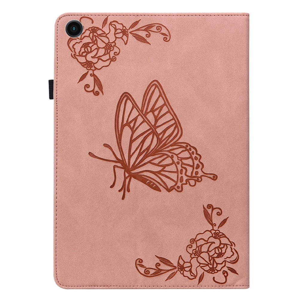 Custodia in pelle con farfalla Samsung Galaxy Tab A9 rosa