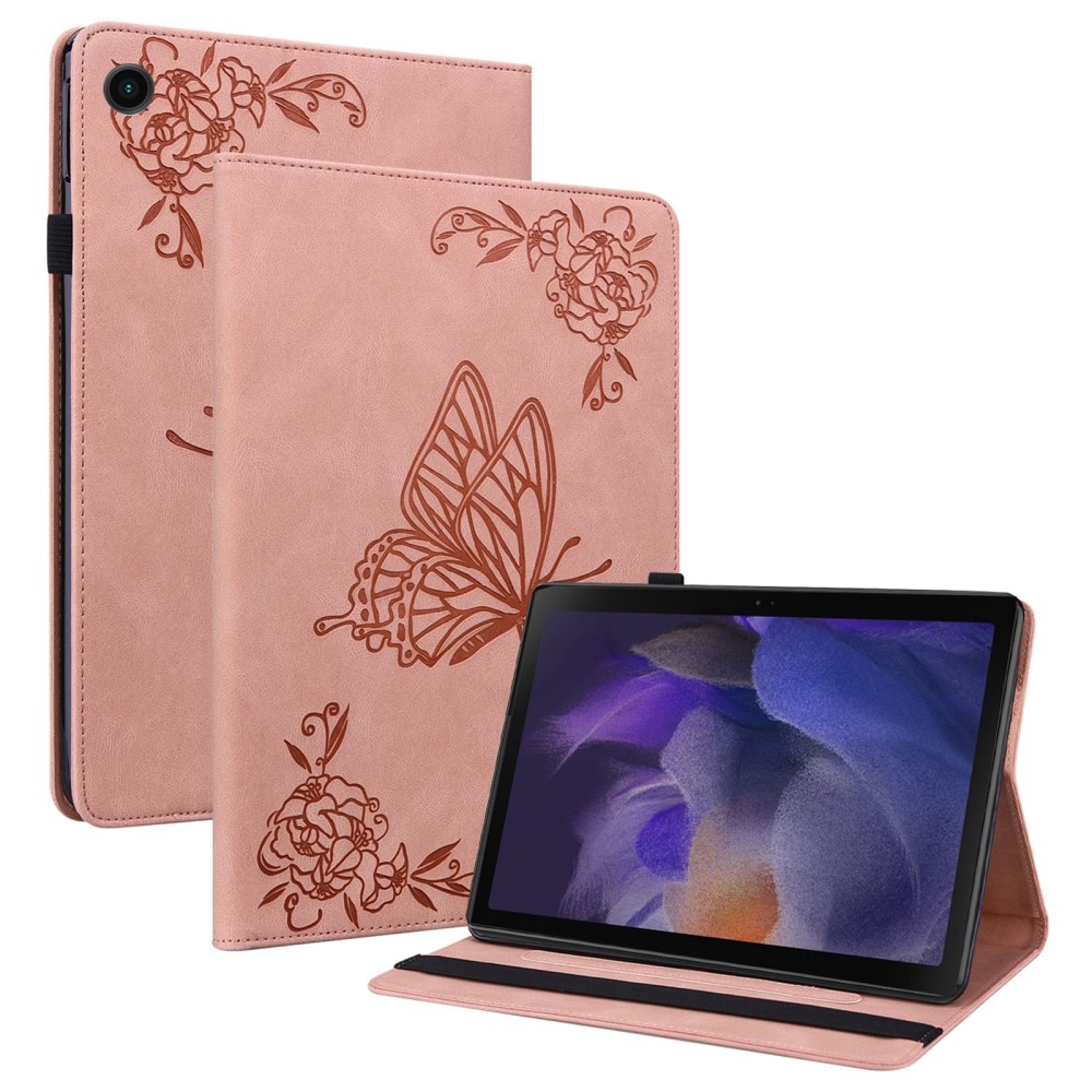 Custodia in pelle con farfalla Samsung Galaxy Tab A9 rosa