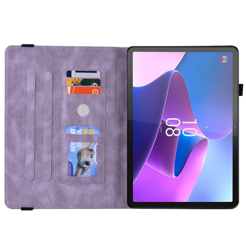 Custodia in pelle con farfalla Lenovo Tab P12 viola