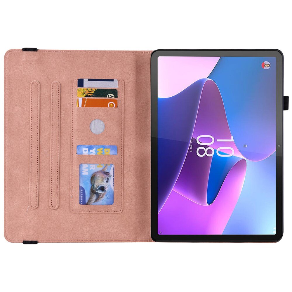 Custodia in pelle con farfalla Lenovo Tab P12 rosa