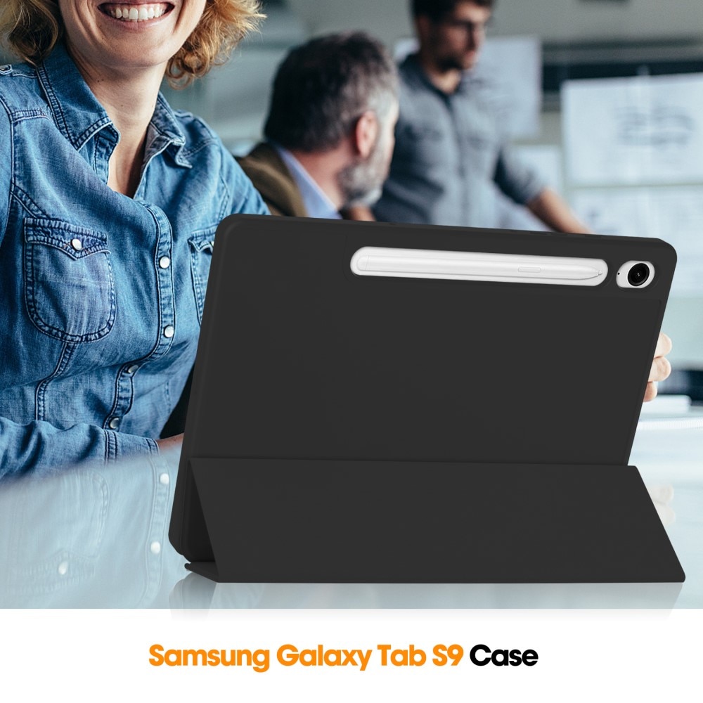 Cover Tri-Fold con portapenne Samsung Galaxy Tab S9 FE nero
