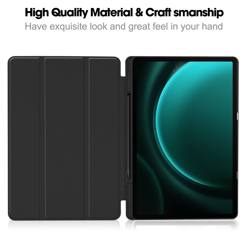 Cover Tri-Fold con portapenne Samsung Galaxy Tab S9 FE Plus nero