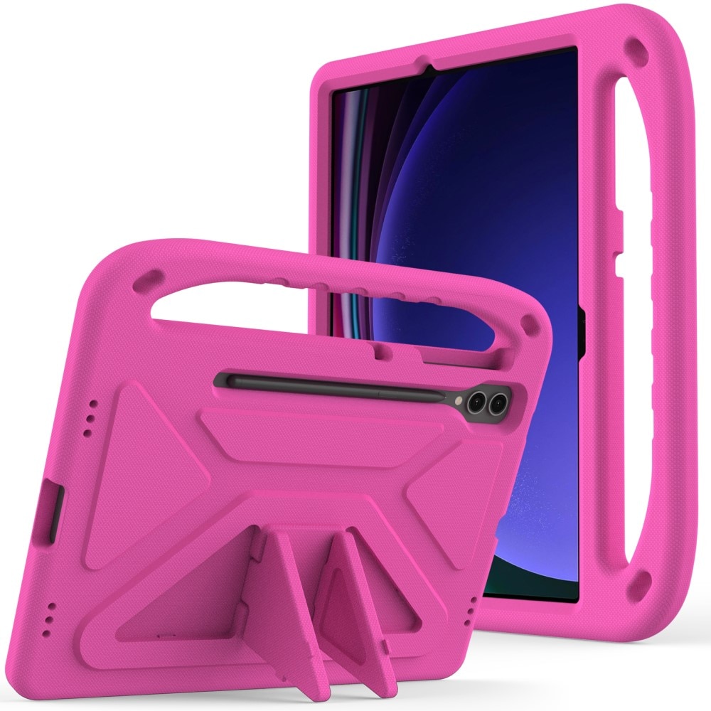 Custodia EVA con maniglia per bambini per Samsung Galaxy Tab S9 FE Plus rosa