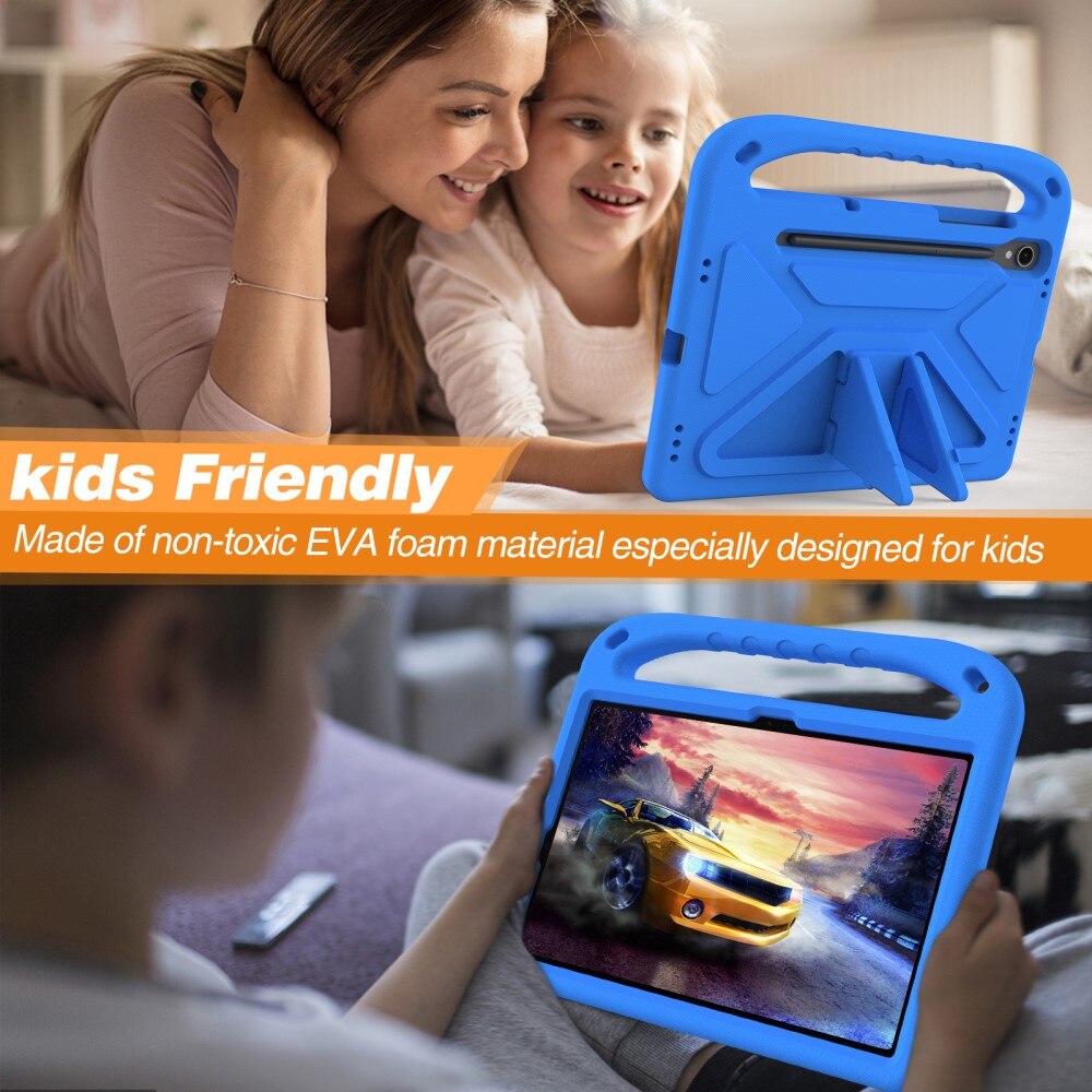 Custodia EVA con maniglia per bambini per Samsung Galaxy Tab S9 FE blu