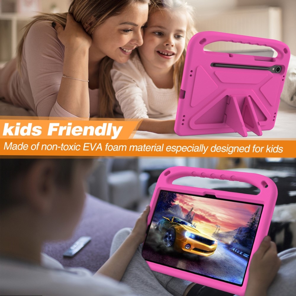 Custodia EVA con maniglia per bambini per Samsung Galaxy Tab S9 FE rosa