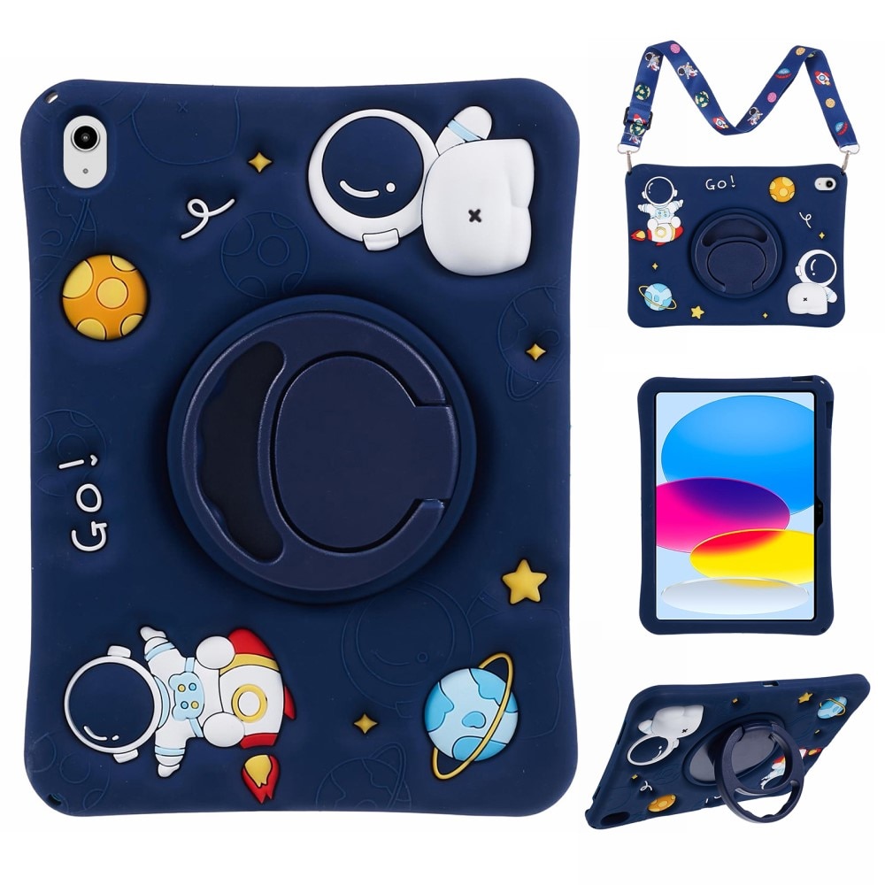 Cover con supporto e tracolla Astronauta iPad 10.9 10th Gen (2022) blu