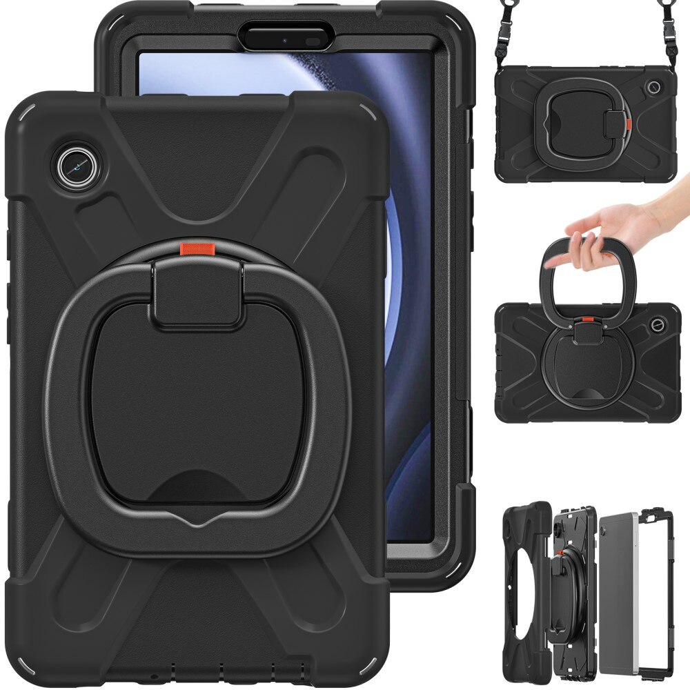 Cover ibrida con supporto e tracolla Samsung Galaxy Tab A9 nero