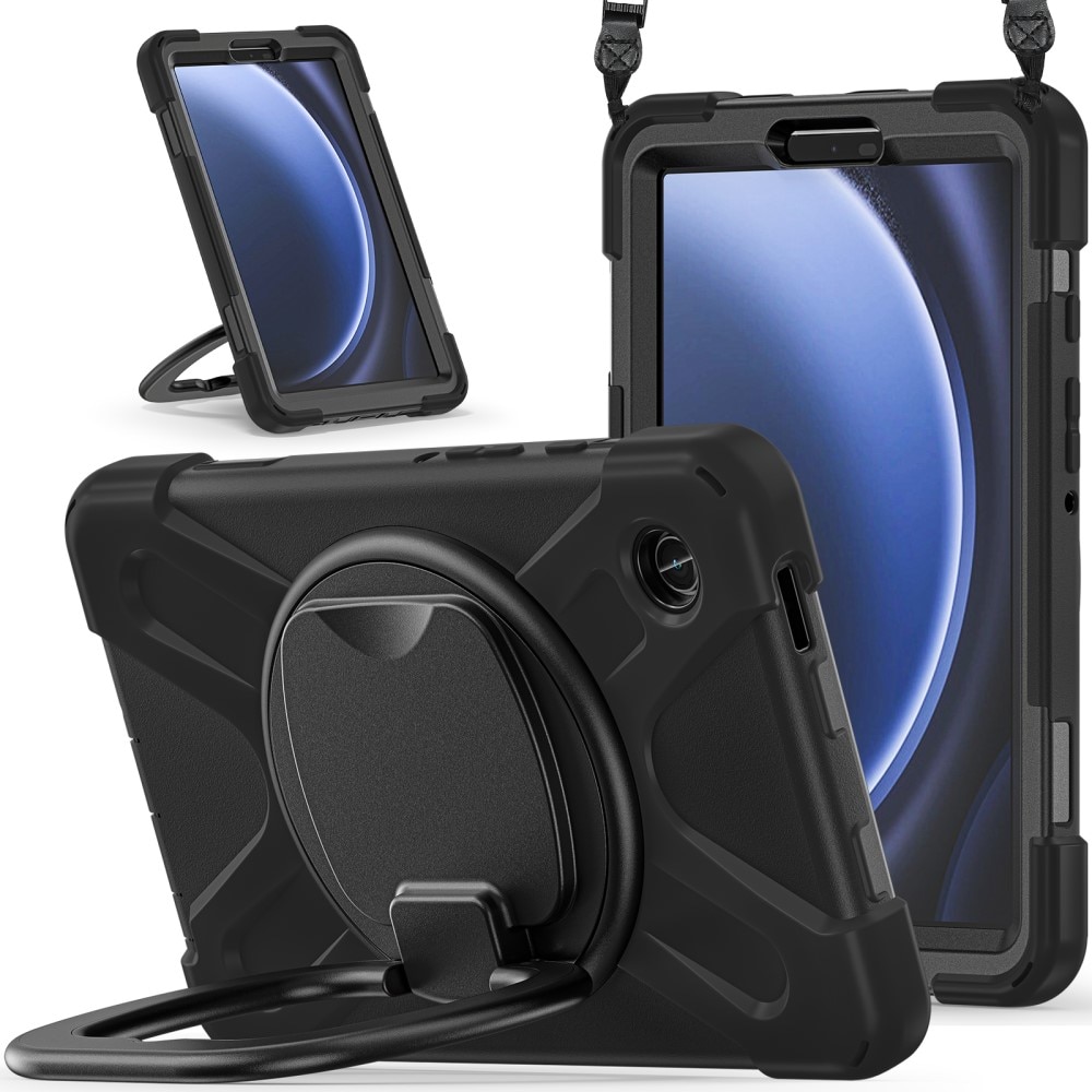 Cover ibrida con supporto e tracolla Samsung Galaxy Tab A9 nero