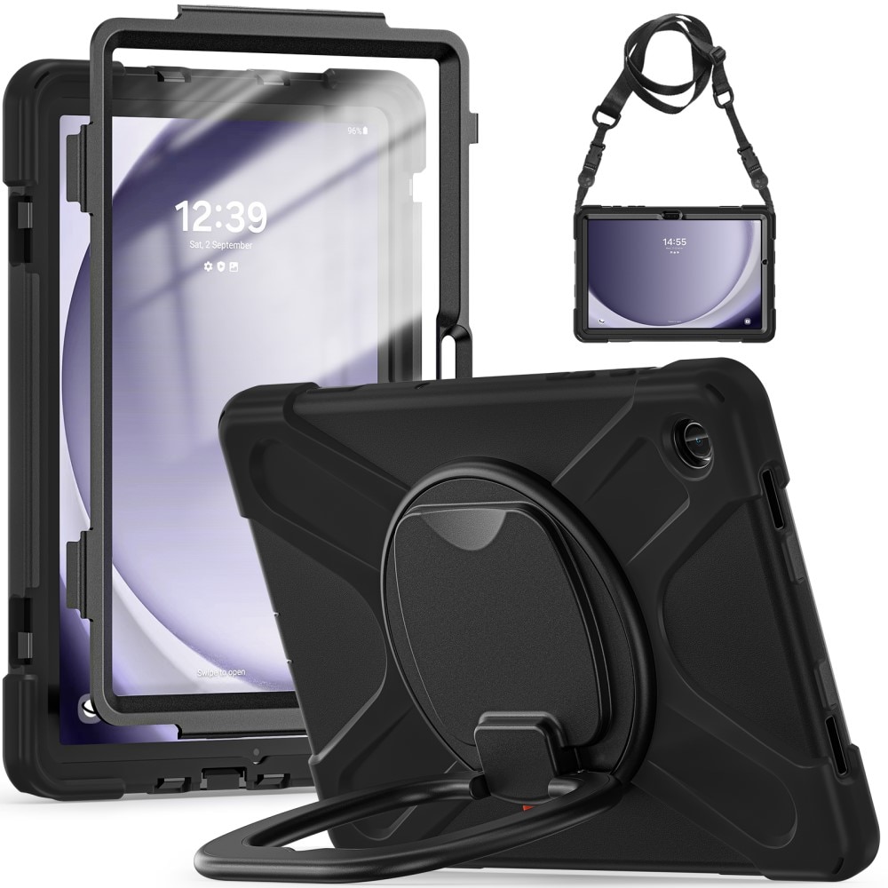 Cover ibrida con supporto e tracolla Samsung Galaxy Tab A9 Plus nero
