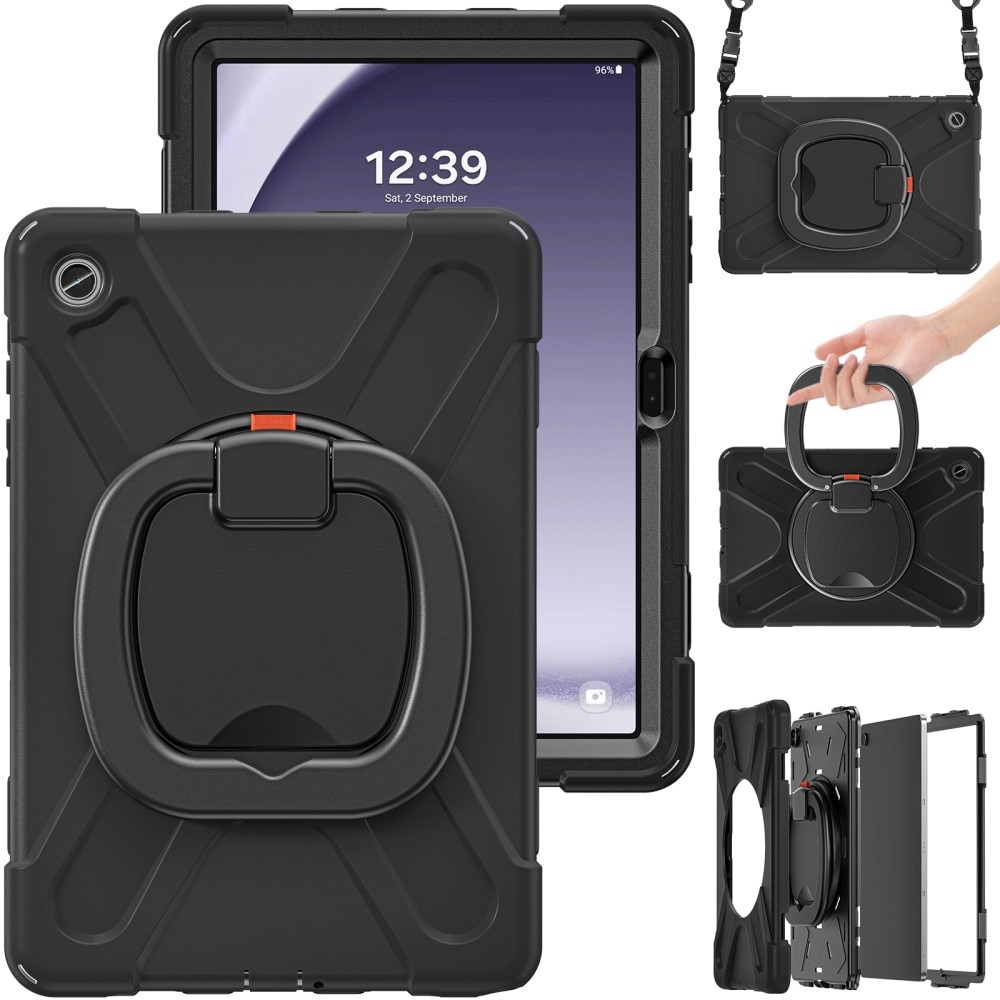 Cover ibrida con supporto e tracolla Samsung Galaxy Tab A9 Plus nero