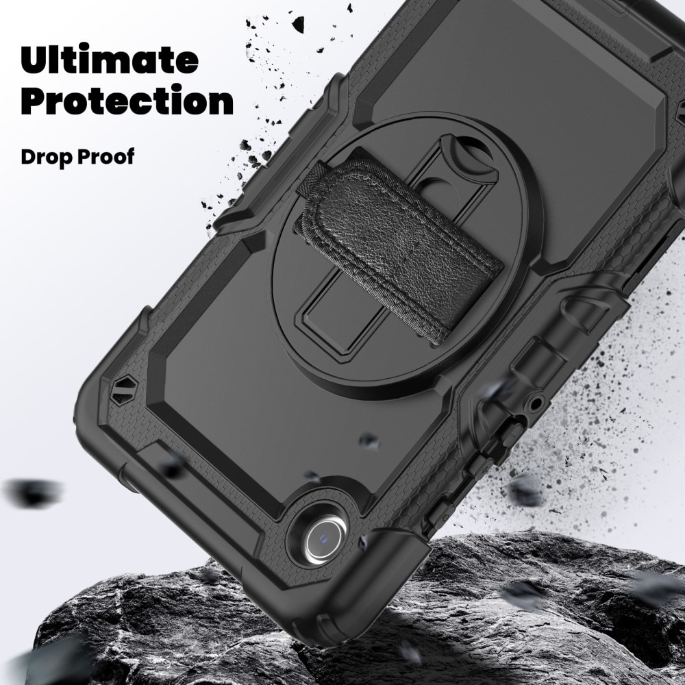 Full Protection Custodia ibrida antiurto con tracolla Samsung Galaxy Tab A9 nero