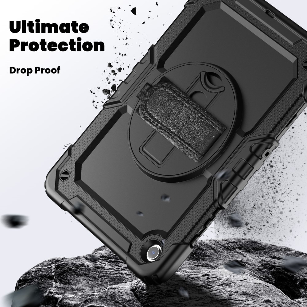 Full Protection Custodia ibrida antiurto con tracolla Samsung Galaxy Tab A9 Plus nero