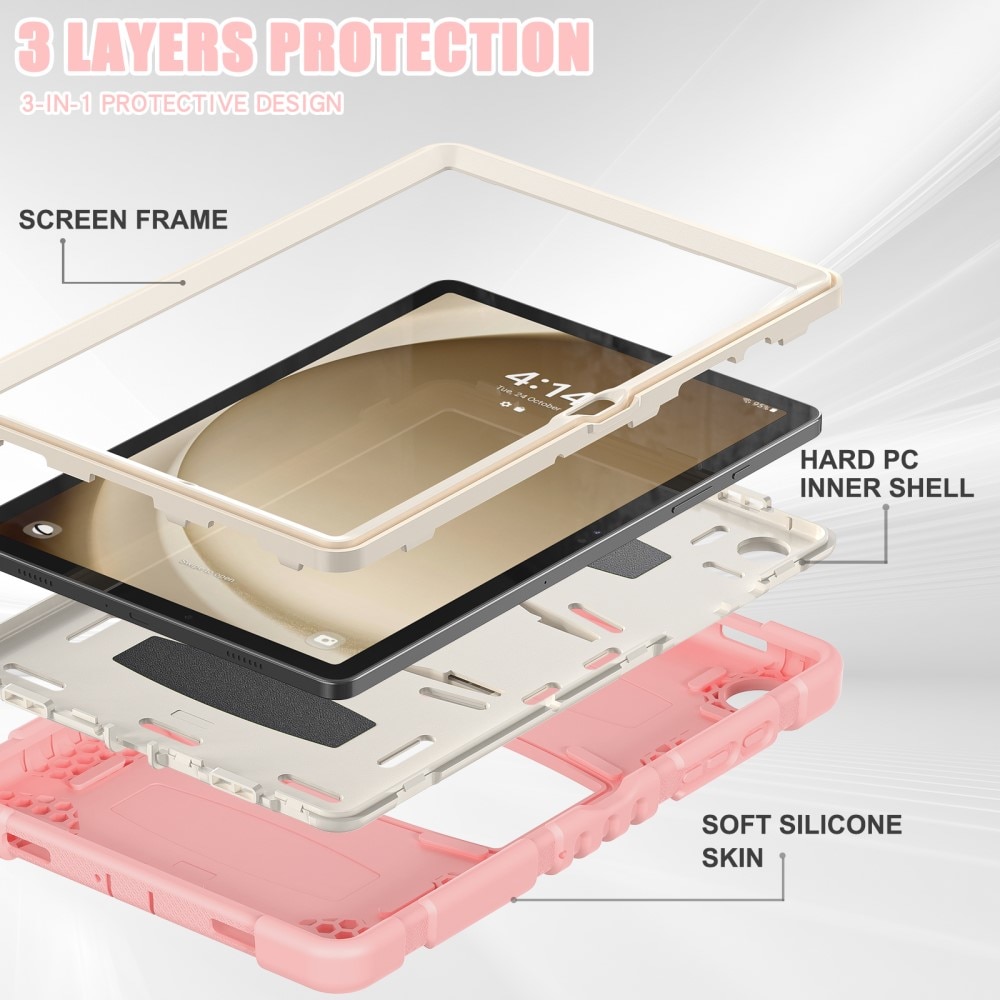 Custodia ibrida antiurto con supporto Samsung Galaxy Tab A9 Plus rosa