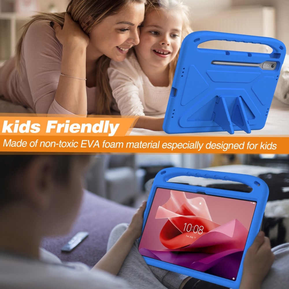 Custodia EVA con maniglia per bambini per Lenovo Tab P12 blu